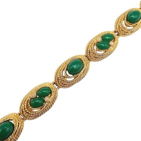 ART Green Gold Tone Nest Link Bracelet