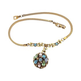 Barclay Rhinestone Gold Tone Necklace