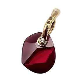 Swarovski Red Crystal Gold Tone Pendant