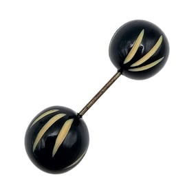 Bakelite Vintage Plastic Green Carved Pin