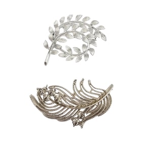 Lisner Vintage Silver Tone Lot 2 Brooches