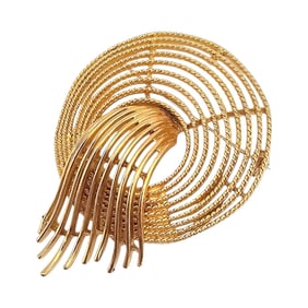 Lisner Vintage Ringed Gold Tone Brooch