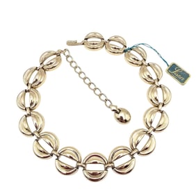 Lisner Vintage Gold Tone Circle Choker Necklace