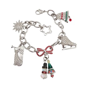 Swarovski Crystal Christmas Theme Charm Bracelet