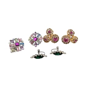 Lot 3 Pair Rhinestone Earrings