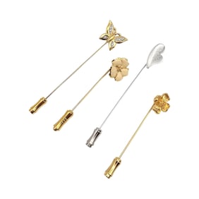 Lot 4 Crown Trifari Lapel Stick Pins