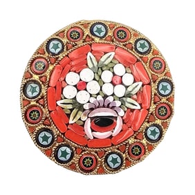 Italy Micro Mosaic Floral Brooch