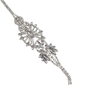 Vintage Clear Rhinestone Silver Tone Bracelet