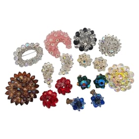 Vintage Lot Bread Brooches Earrings