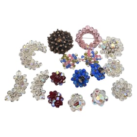 Lot Of Vintage Bead Earrings Brooches
