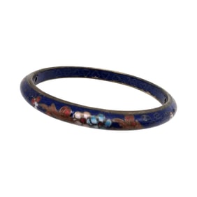 Enamel Floral Bangle Bracelet