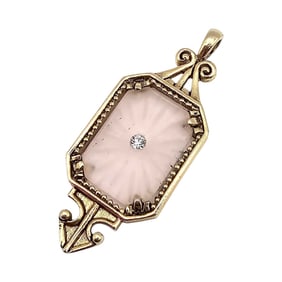 Antique Art Deco Camphor Glass Pendant