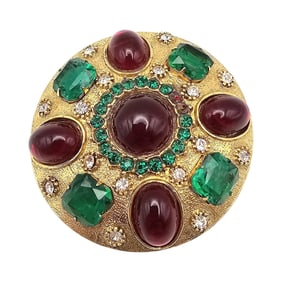 Accessocraft Rhinestone Gold Tone Brooch