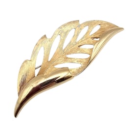 Kramer Gold Tone Leaf Brooch