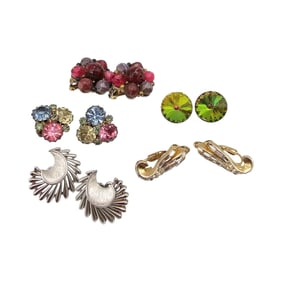 Weiss Crown Trifari Corocraft Kramer Lot Earrings