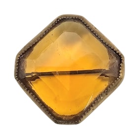 Czech Vintage Yellow Rhinestone Brooch