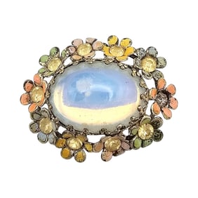 Czech Vintage Glass Rhinestone Brooch