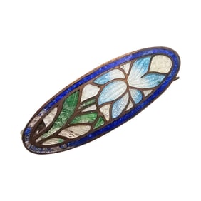 Czech Vintage Enamel Floral Pin