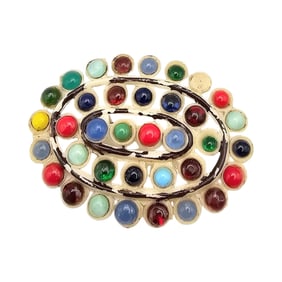 Czech Vintage Rhinestone Plastic Brooch