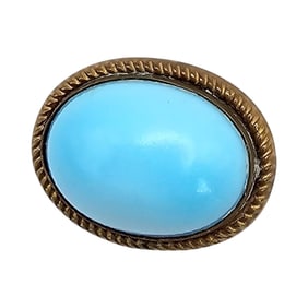Czech Vintage Robins Egg Brooch