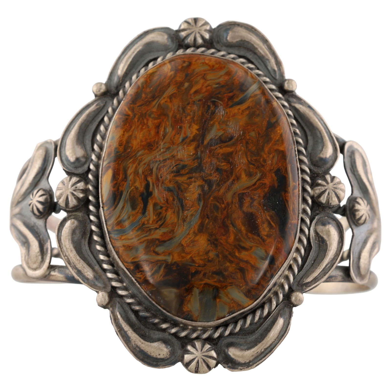 Jeff James Navajo Sterling Silver Pietersite Cuff Bracelet (1 of 8)