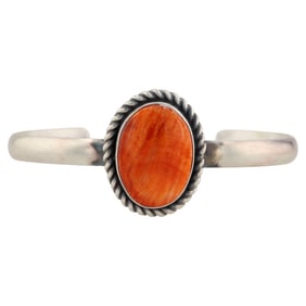 Antionette Martinez Navajo Spiny Oyster Sterling Silver Cuff Bracelet