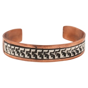 Navajo Sterling Silver and Copper Cuff Bracelet by Charlene Little