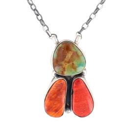 Donovan Skeets Navajo Sterling Silver Multi-Stone Necklace