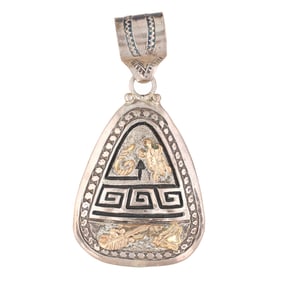 Alonzo Mariano Navajo Sterling Silver and 12K Gold-Filled Pendant