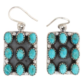HaDa Collection Kingman Turquoise Sterling Silver Drop Earrings