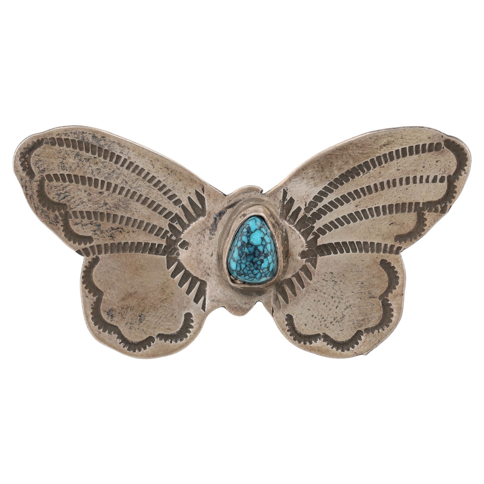 Rick Enriquez Navajo Sterling Kingman Turquoise Butterfly Ring (1 of 8)