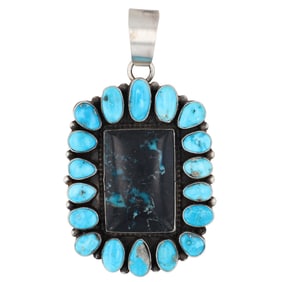 Antionette Martinez Navajo Blue Moon Turquoise Pendant