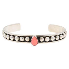 HaDa Collection Sterling Pink Opal Cuff Bracelet