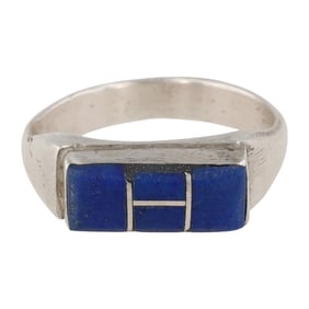 Elena Ponchuella Zuni Sterling Lapis Ring