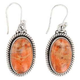 HaDa Collection Sterling Apple Coral Drop Earrings