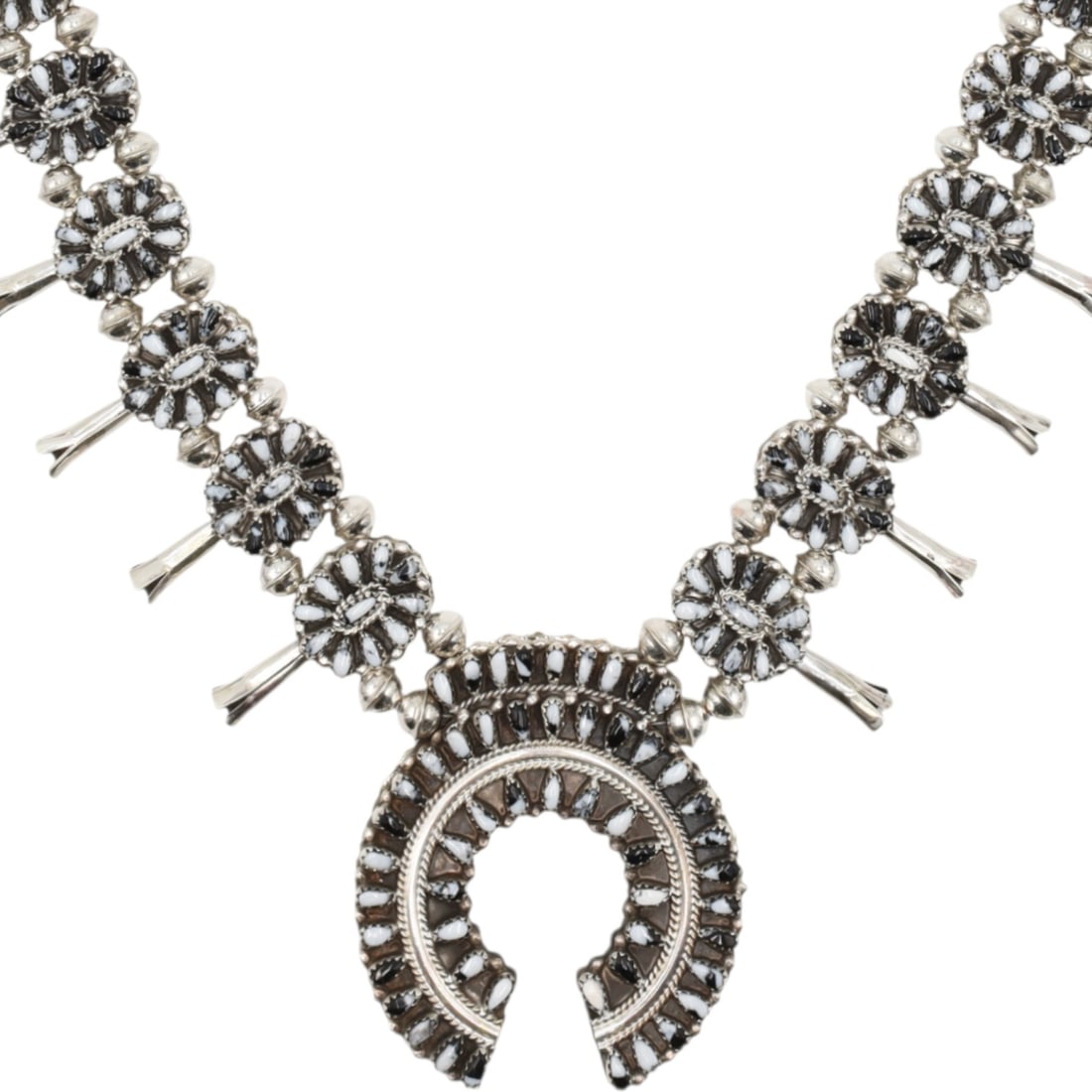 Milton James Sterling Reversible Squash Blossom Necklace (1 of 8)