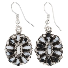Milton James Navajo Sterling Reversible Dangle Earrings