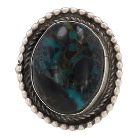 Donovan Nez Navajo Sterling Rare Blue Moon Turquoise Ring