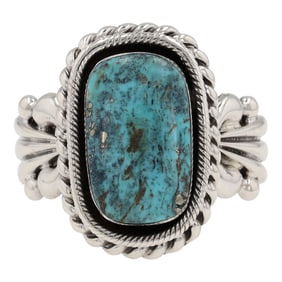 Genevive Francisco Navajo Sterling Silver Kingman Turquoise Ring
