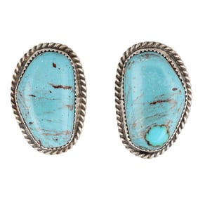 Donovan Nez Navajo Sterling Turquoise Stud Earrings