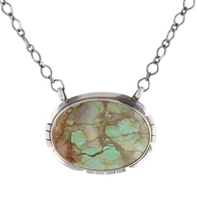 Antionette Martinez Navajo Sterling Boulder Turquoise Necklace