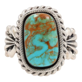 Genevive Burnside Navajo Sterling Kingman Turquoise Ring