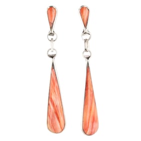 Alfred Gasper Navajo Sterling Spiny Oyster Earrings