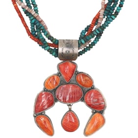 MUST SEE Sandra Nez Betty Bitsie Huge Multi-Stone Navajo Necklace
