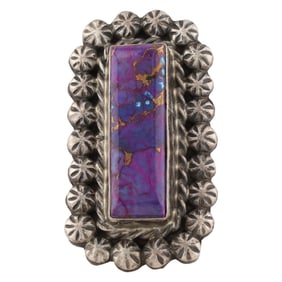 Betta Lee Navajo Sterling Silver Purple Mojave Turquoise Ring