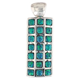 Daniel Mike Navajo Handmade Sterling Silver Opal Pendant
