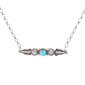 Marita Benally Navajo Sterling Kingman Turquoise Necklace
