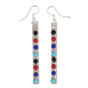 Rick Enriquez Navajo Sterling Multi-Stone Earrings