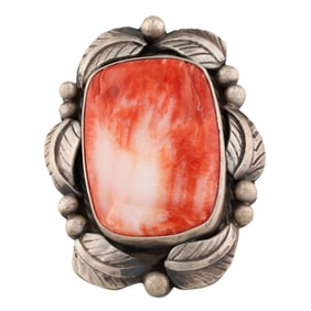 Navajo Sterling Silver Spiny Oyster Ring by Betta Lee
