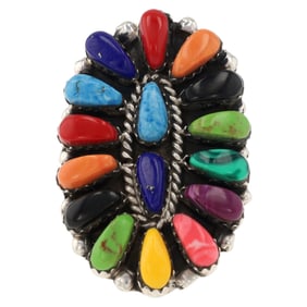 Juliana Williams Navajo Multi-Stone Sterling Silver Cluster Ring